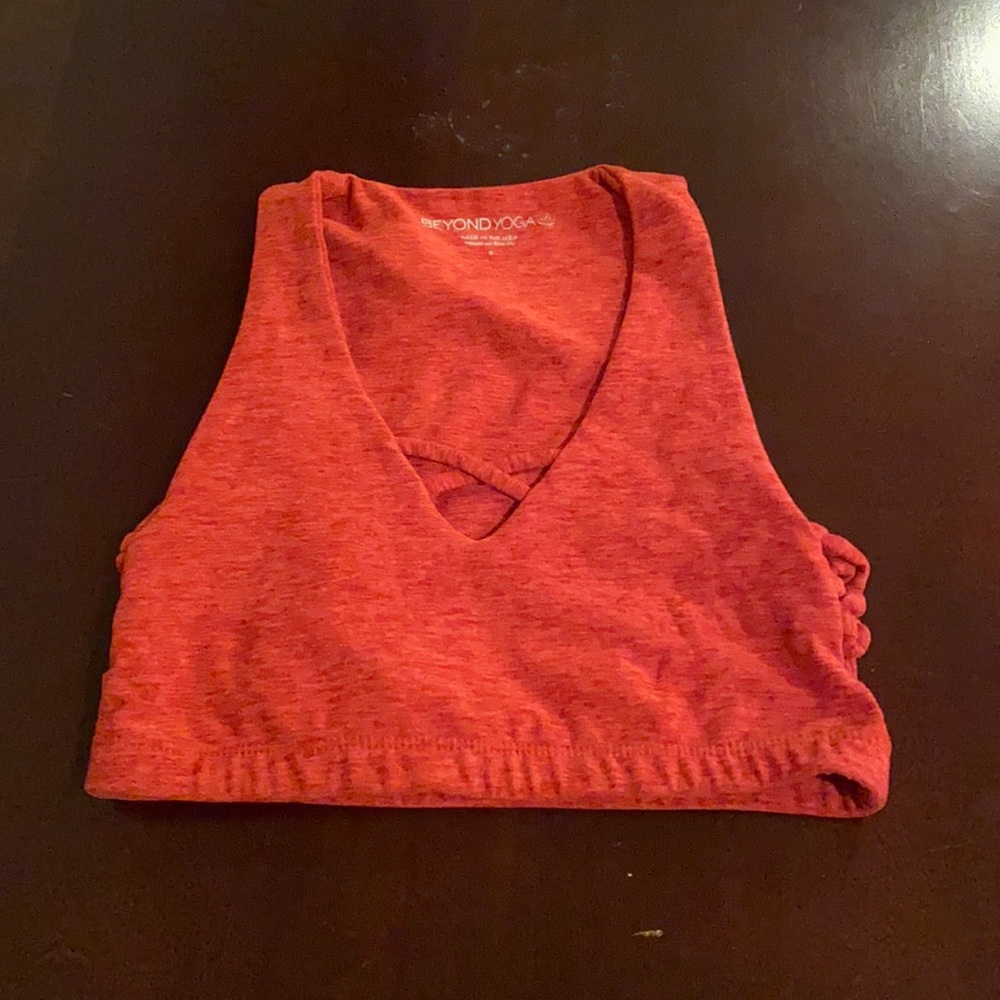 Red sports bra